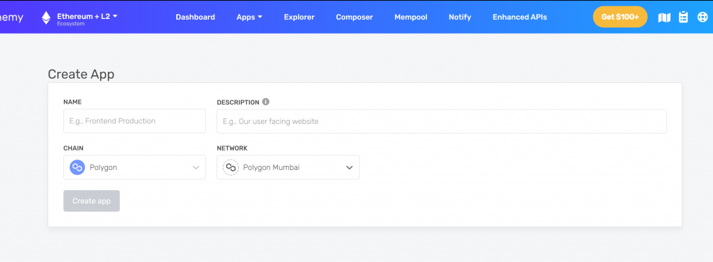 alchamy add app polygon